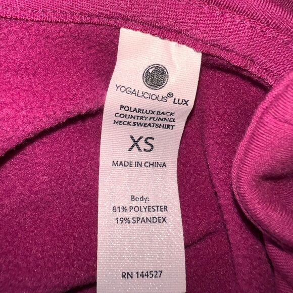 Yogalicious Berry Pink PolarLux Fleece Funnel Neck Pullover XS Soft Warm Lounge - Picture 5 of 8